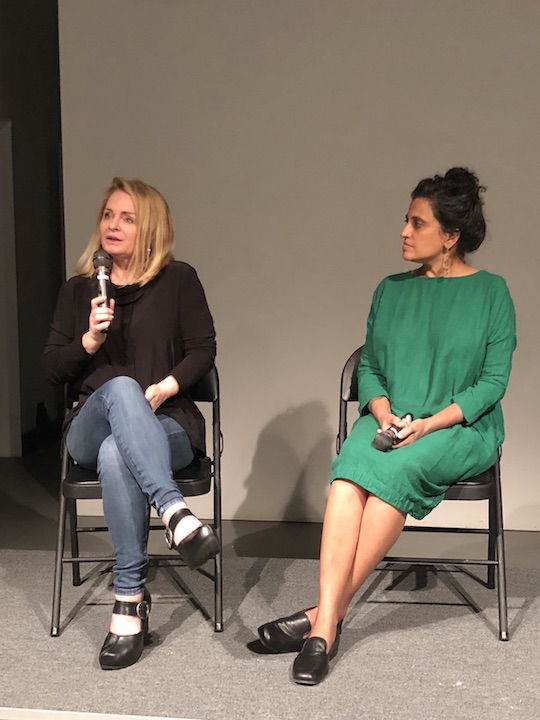 Cymene Howe (left) and Shambhavi Kaul answer questions from the audience following their screening at Slought on September 19th.