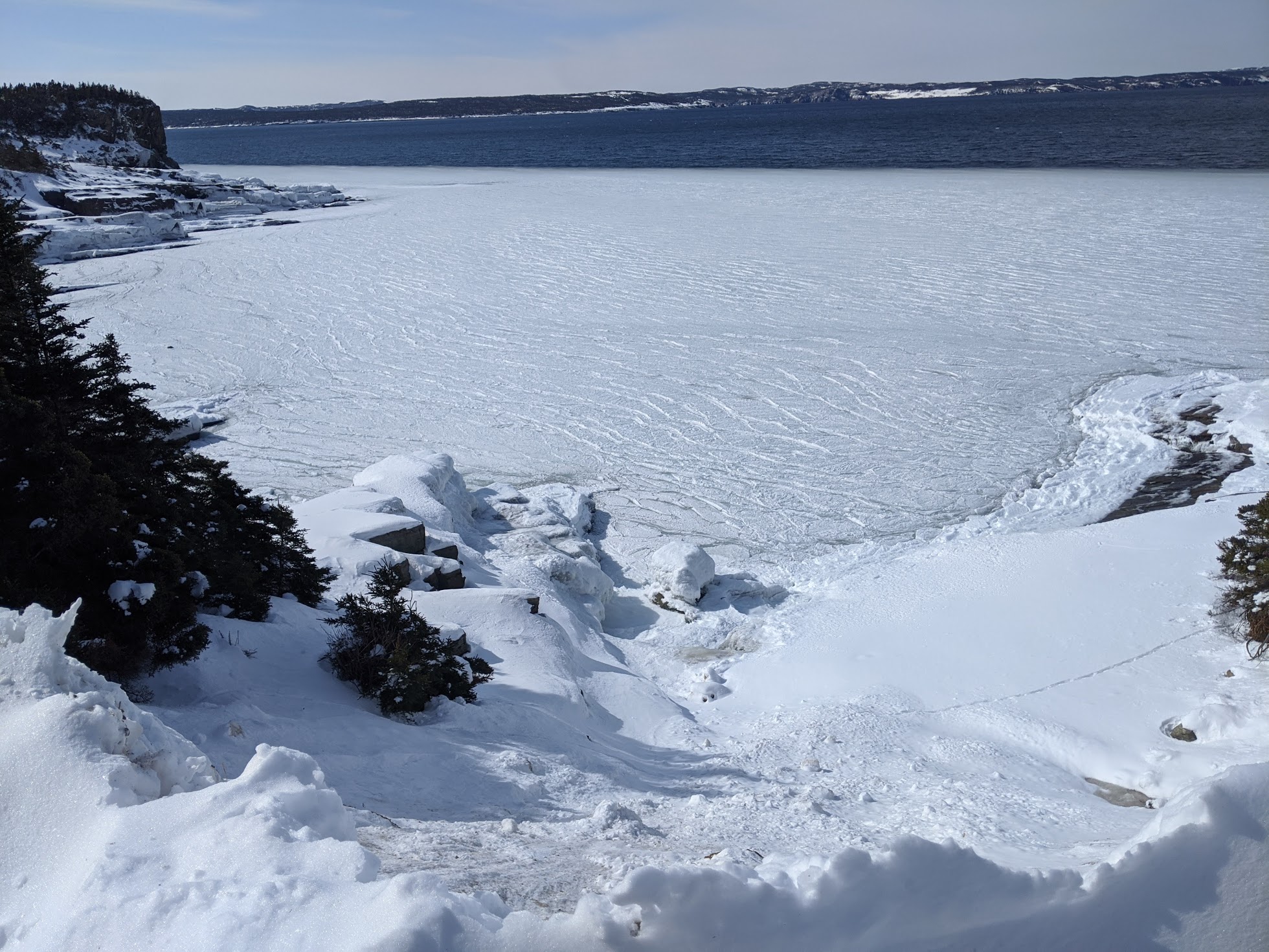 Thin ice in Upper Amherst Cove, on Newfoundland’s Bonavista Peninsula