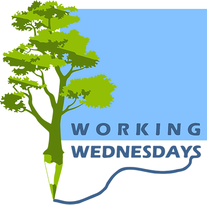 logo of a tree with a pencil point in its roots and working wednesday text