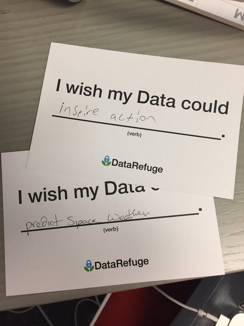Researchers worldwide shared a range of Data Wishes with Data Refuge.  