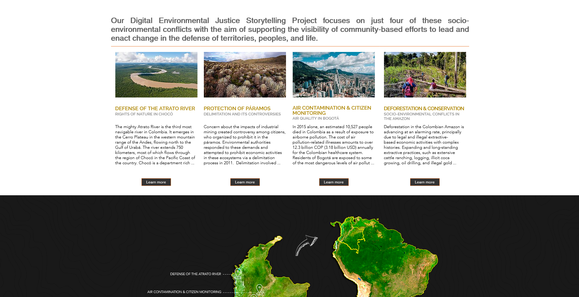 Screenshot of Digital Environmental Justice platform with event, 