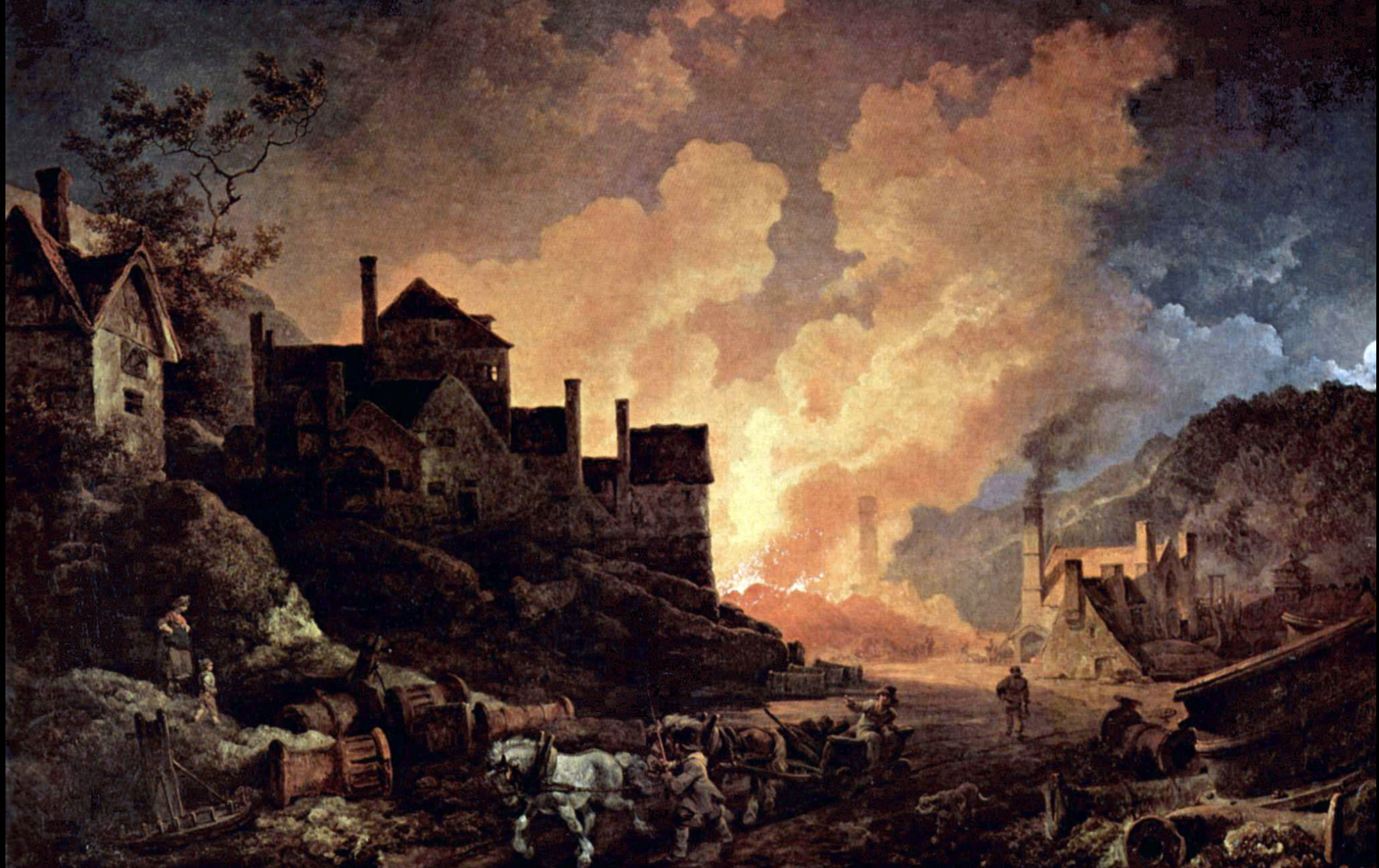 Coalbrookdale by Night is an 1801 oil painting by Philip James de Loutherbourg. The painting depicts the Madeley Wood Furnaces. 