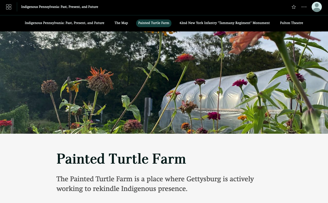 Screenshot of the Painted Turtle Farm website