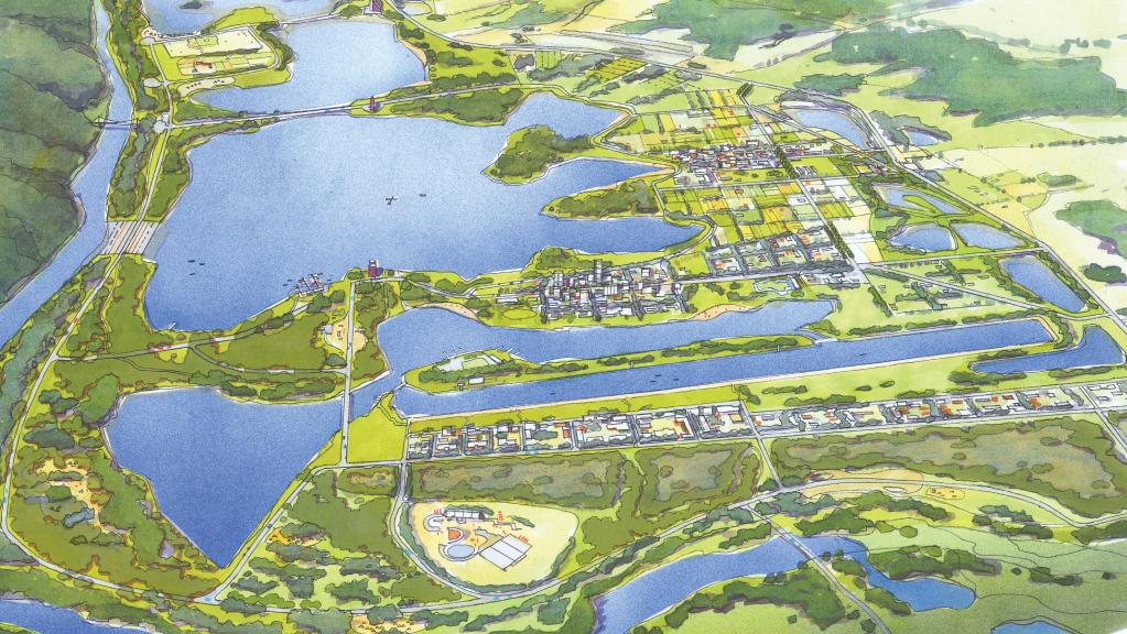 Artist rendering of Penrith Lakes, Sydney. Source: Daily Telegraph.