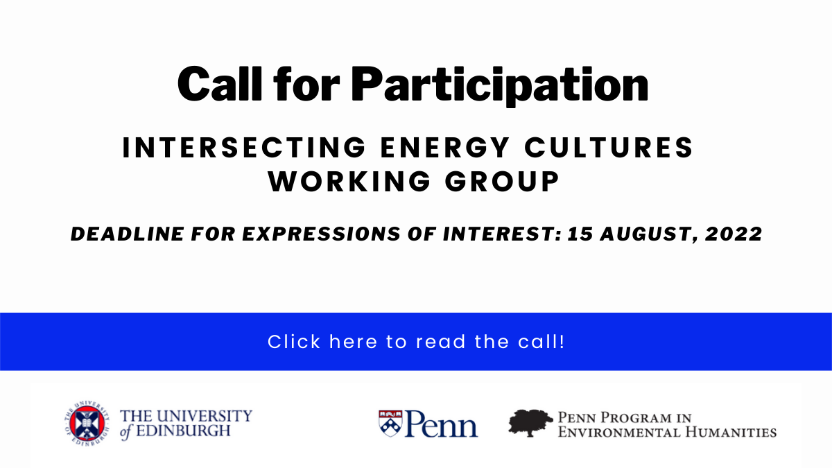 Call for Participation in the Intersecting Energy Cultures Working Group