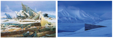The Sea of Ice, Caspar David Friedrich, 1832;The Svalbard Global Seed Vault, 2008